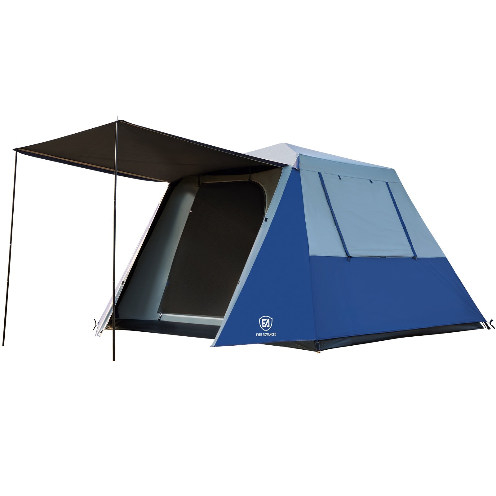 6 Person Blackout Tent With Porch - EVER ADVANCEDCamping TentBlue