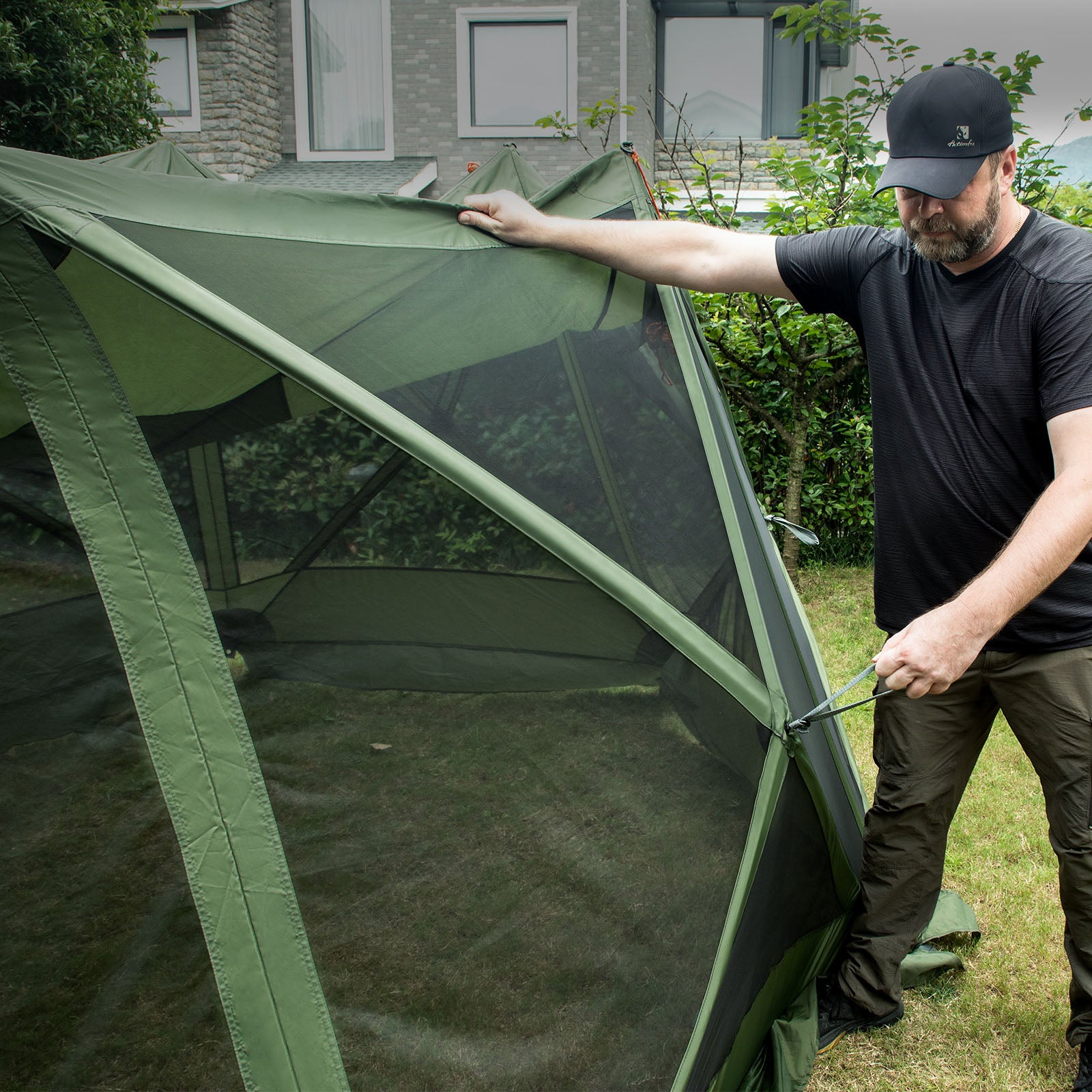 6 Person Pop up Screen Tent - EVER ADVANCEDScreen House TentGreen