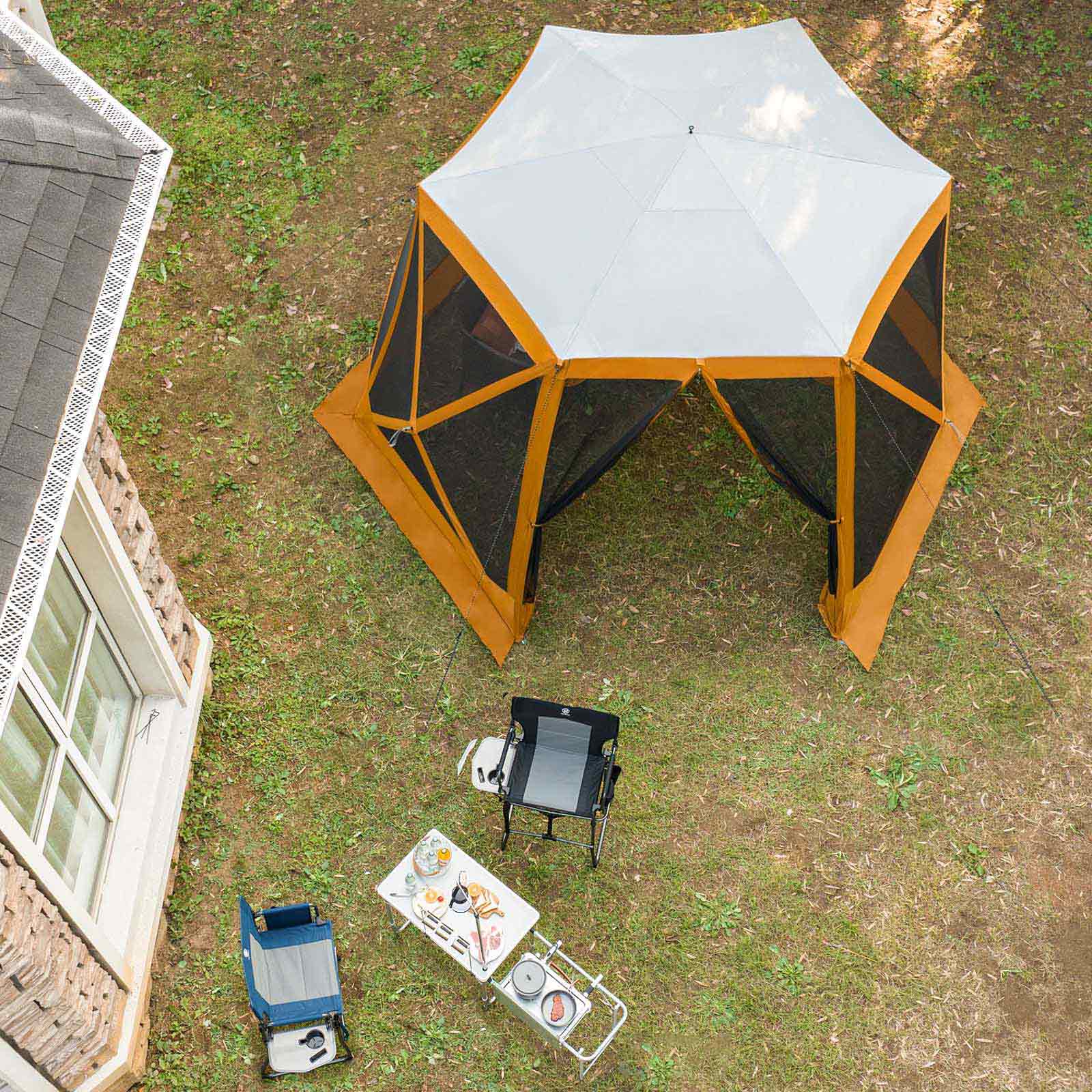 6 Person Pop up Screen Tent - EVER ADVANCEDScreen House TentOrange