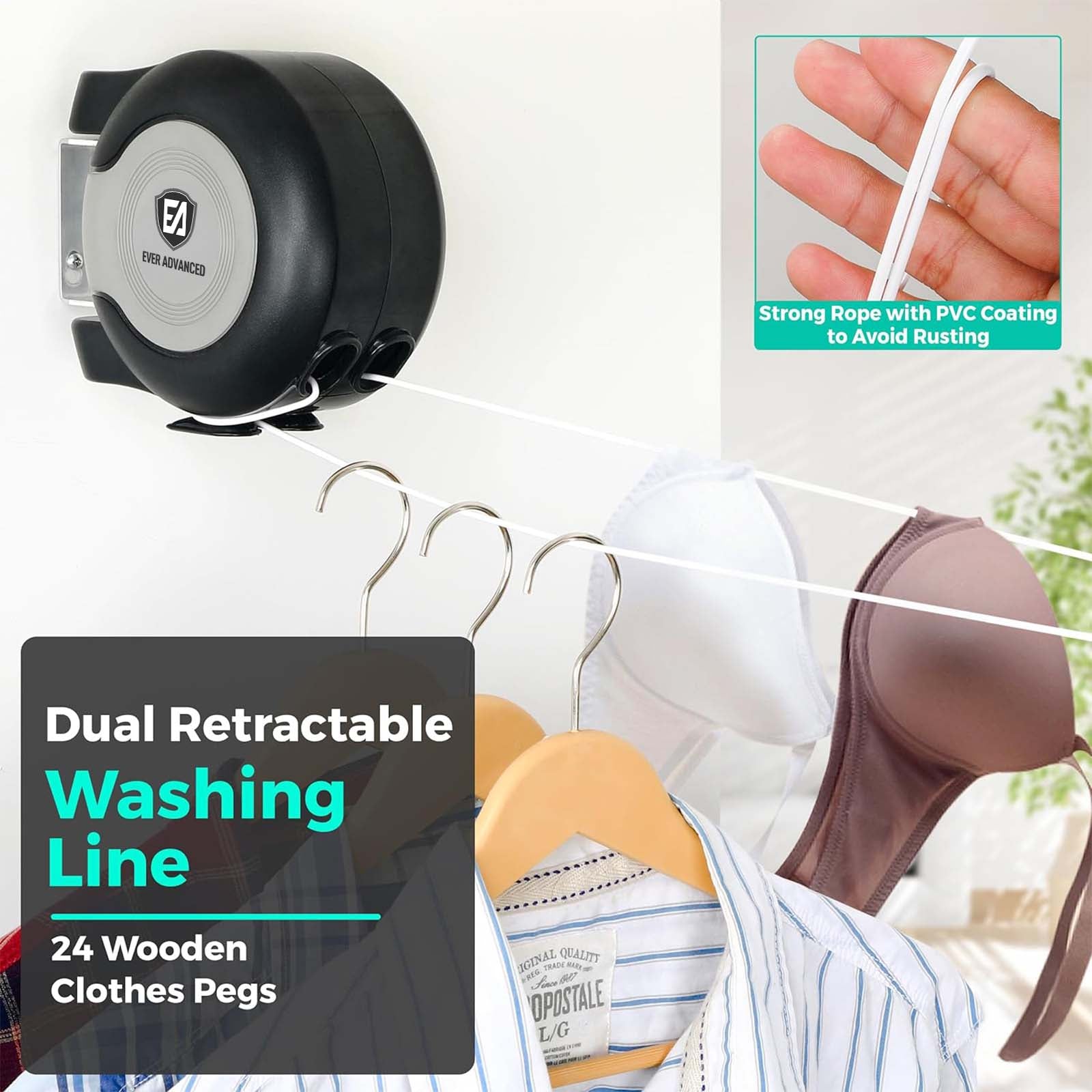 EVER ADVANCED Retractable Clothesline