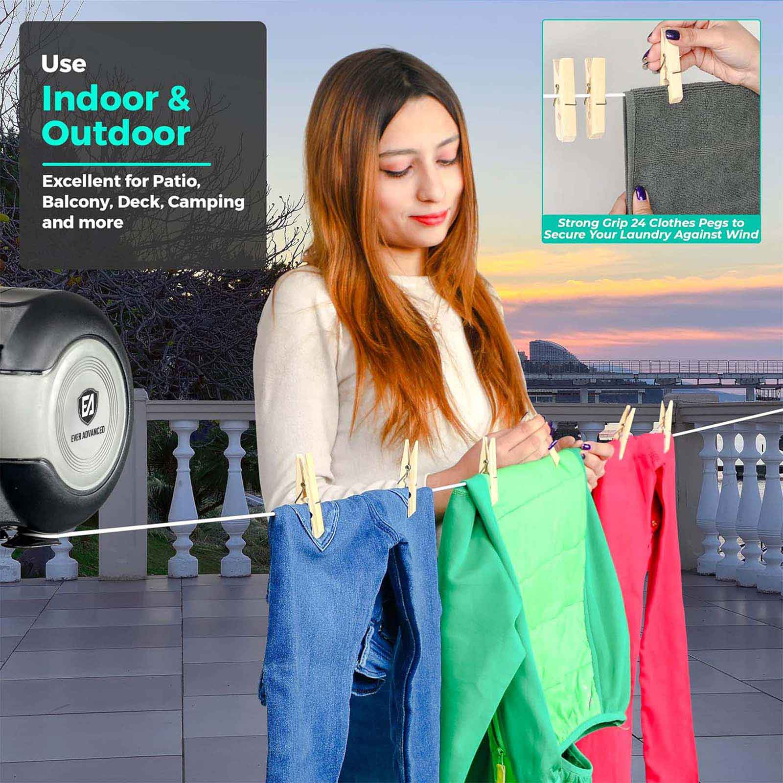 EVER ADVANCED Retractable Clothesline