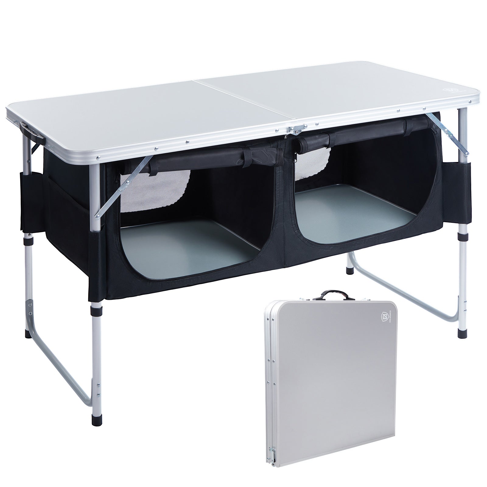 Adjustable Camping Kitchen Table with Storage - EVER ADVANCEDCamping Table