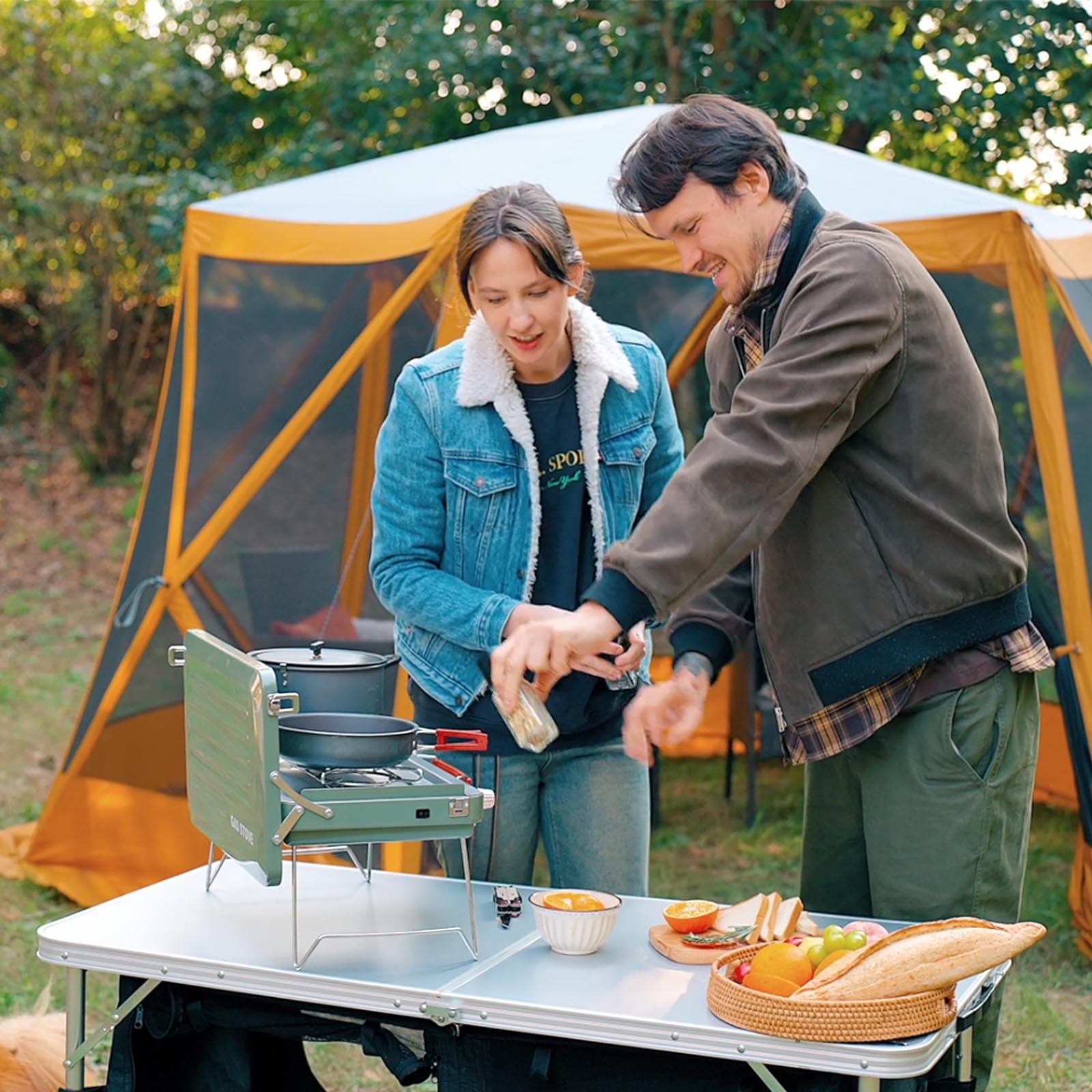 Adjustable Camping Kitchen Table with Storage - EVER ADVANCEDCamping Table