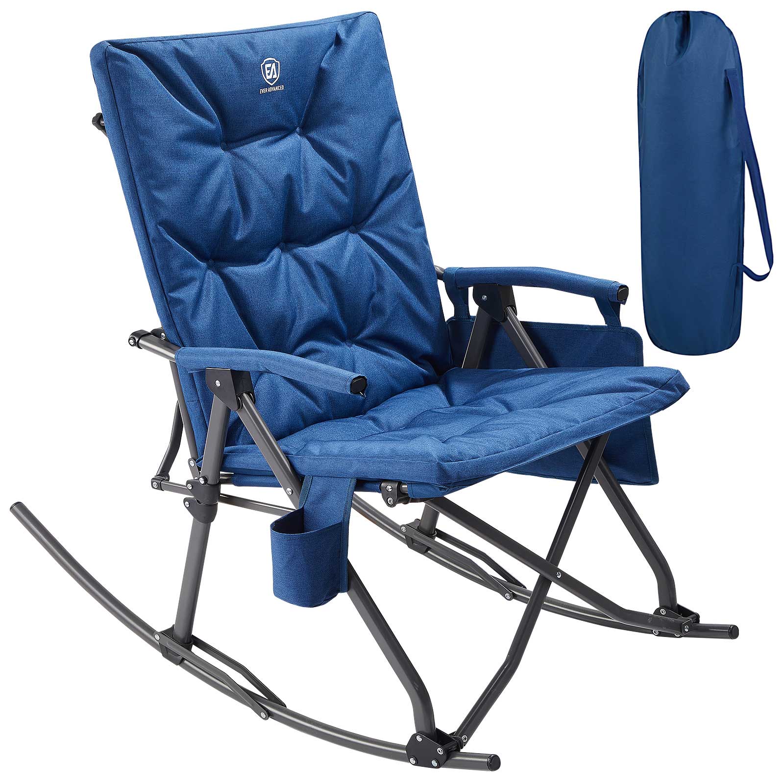 Collapsible Patio Rocking Camping Chair - EVER ADVANCEDRocking ChairBlue