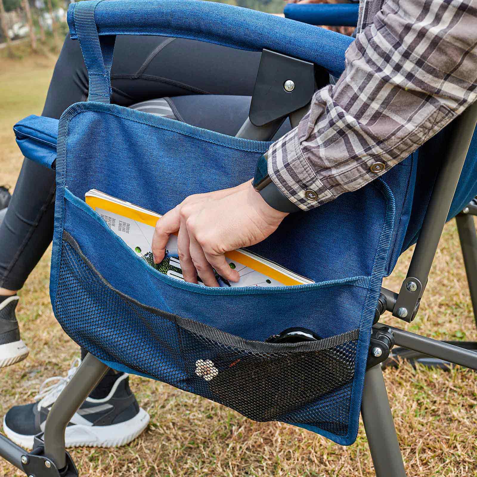 Collapsible Patio Rocking Camping Chair - EVER ADVANCEDRocking ChairBlue