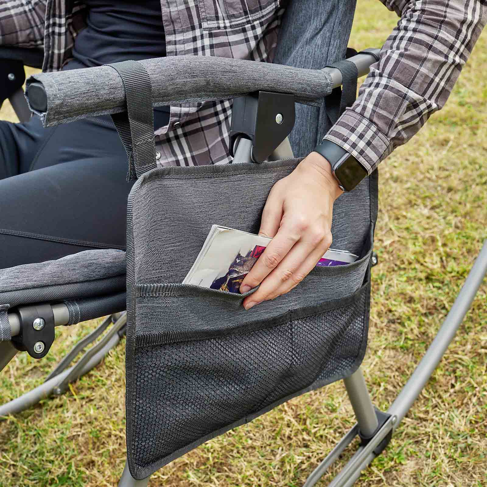 Collapsible Patio Rocking Camping Chair - EVER ADVANCEDRocking ChairGrey