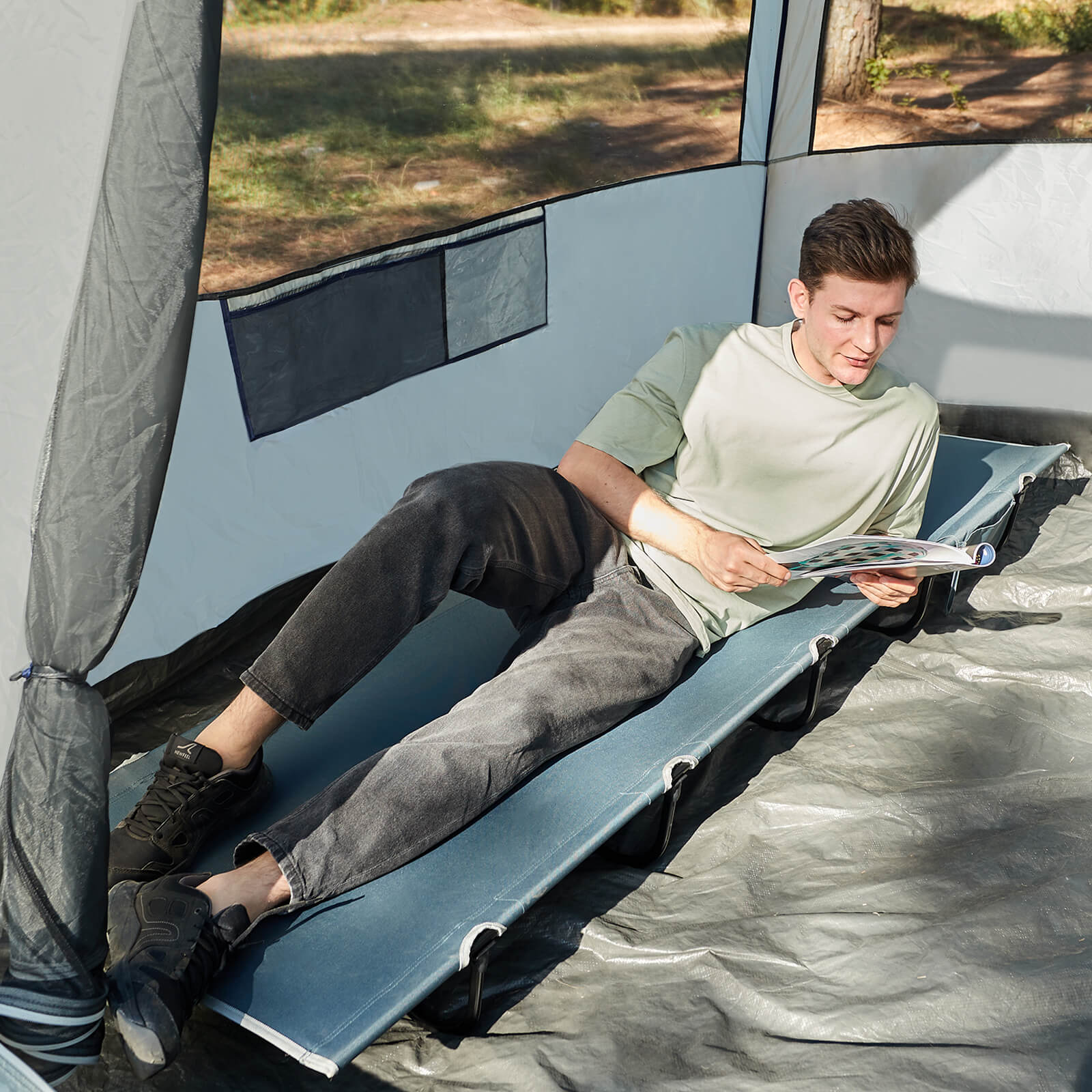 Compact Camping Cot - EVER ADVANCEDCamping CotHeathered