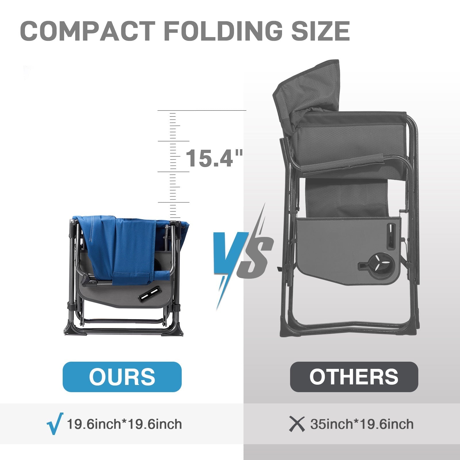 Compact Camping Directors Chair - EVER ADVANCEDDirectors ChairsBlue