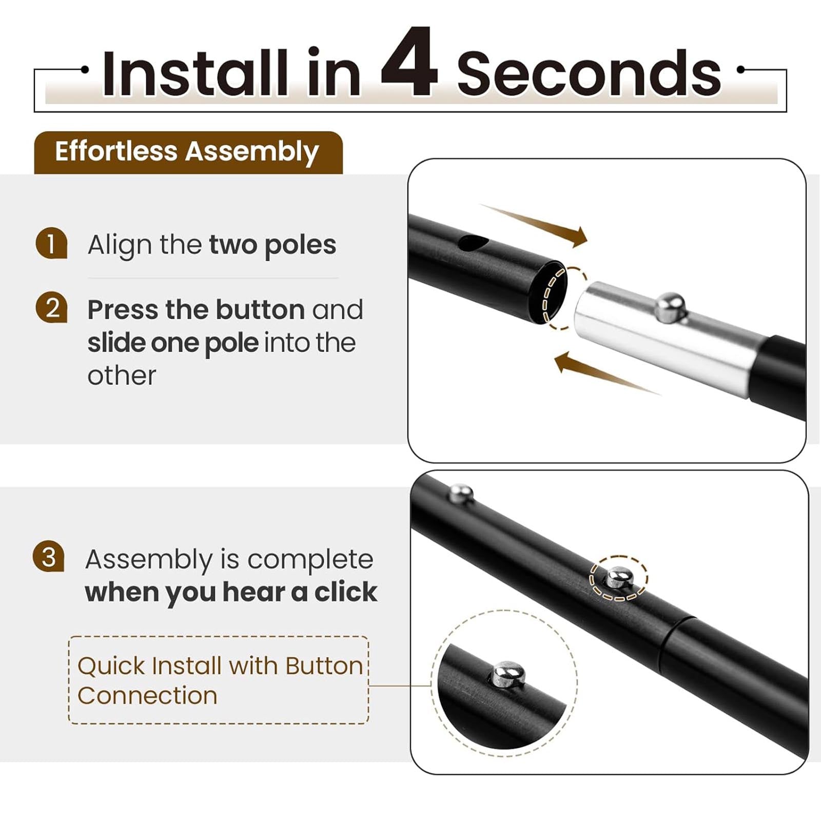 EVER ADVANCED 12PCS Tent Poles for Tarp - EVER ADVANCED