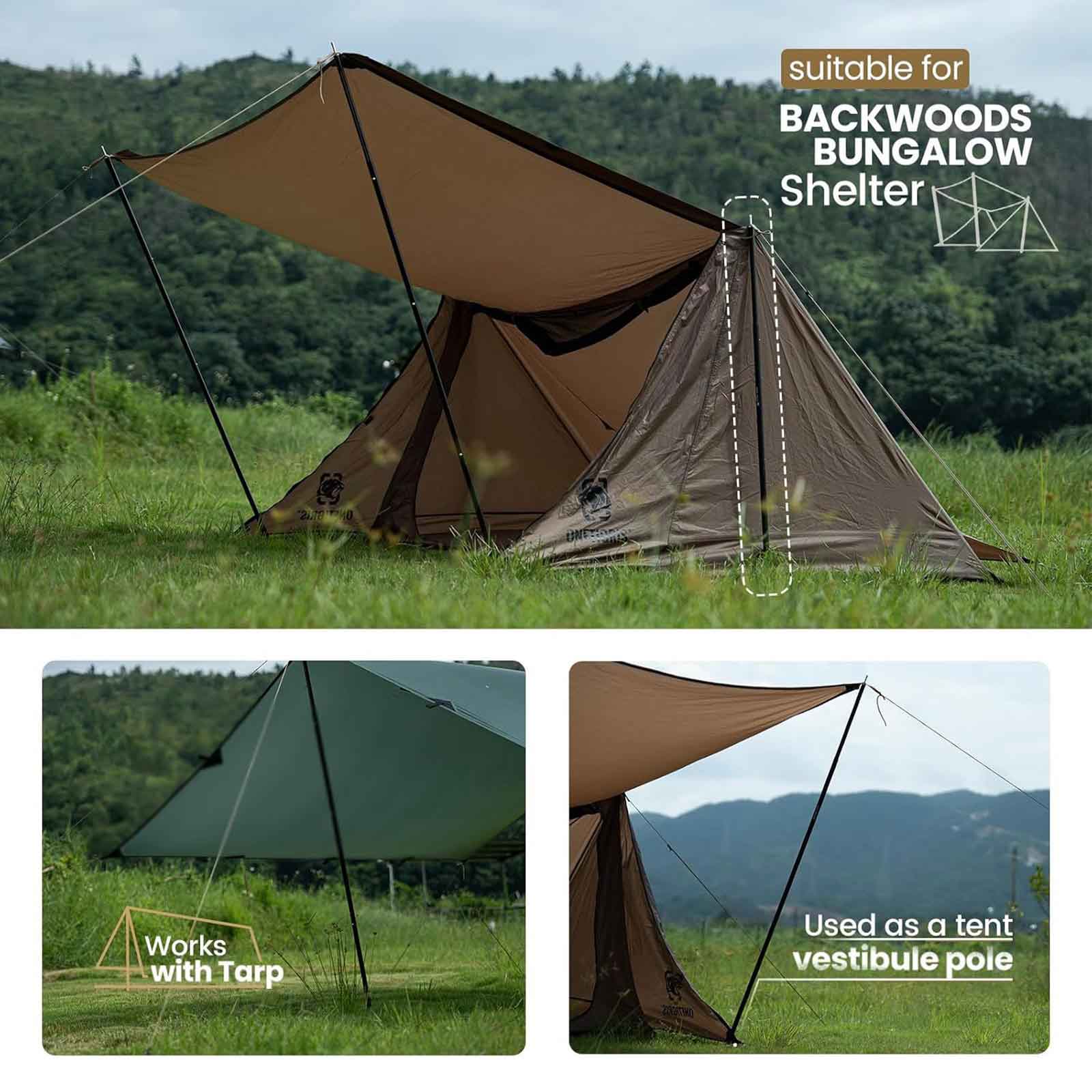 EVER ADVANCED 12PCS Tent Poles for Tarp - EVER ADVANCED