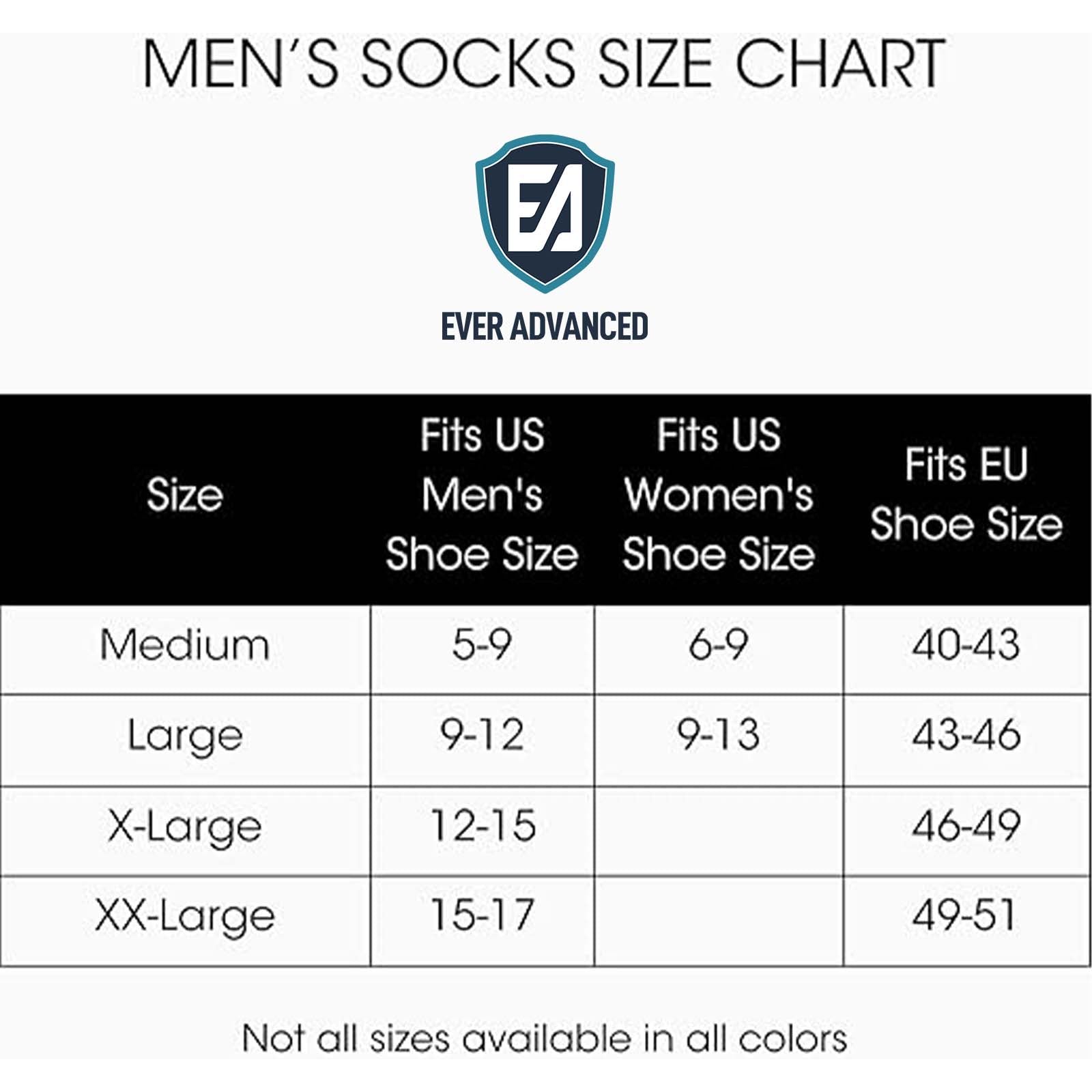 EVER ADVANCED Men's Athletic Cushioned Crew Socks (6 - Pair) - EVER ADVANCEDMedium