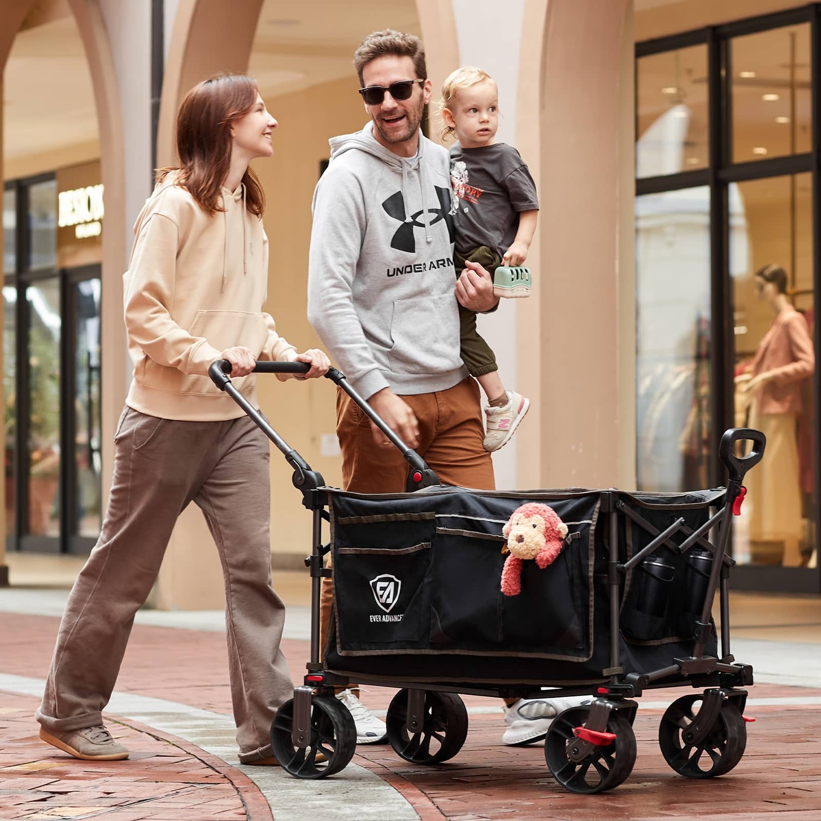 Folding Camping Push Wagon - EVER ADVANCEDBlack