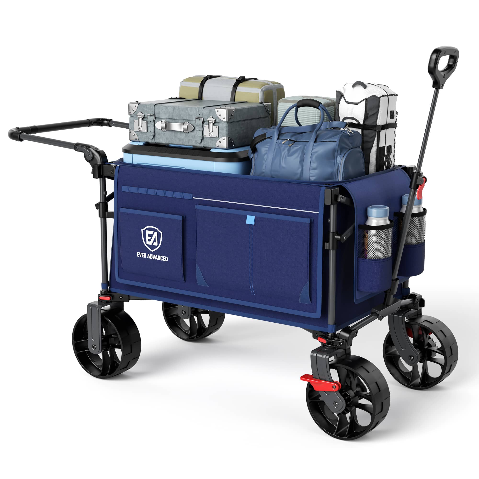 Folding Camping Push Wagon - EVER ADVANCEDBlue