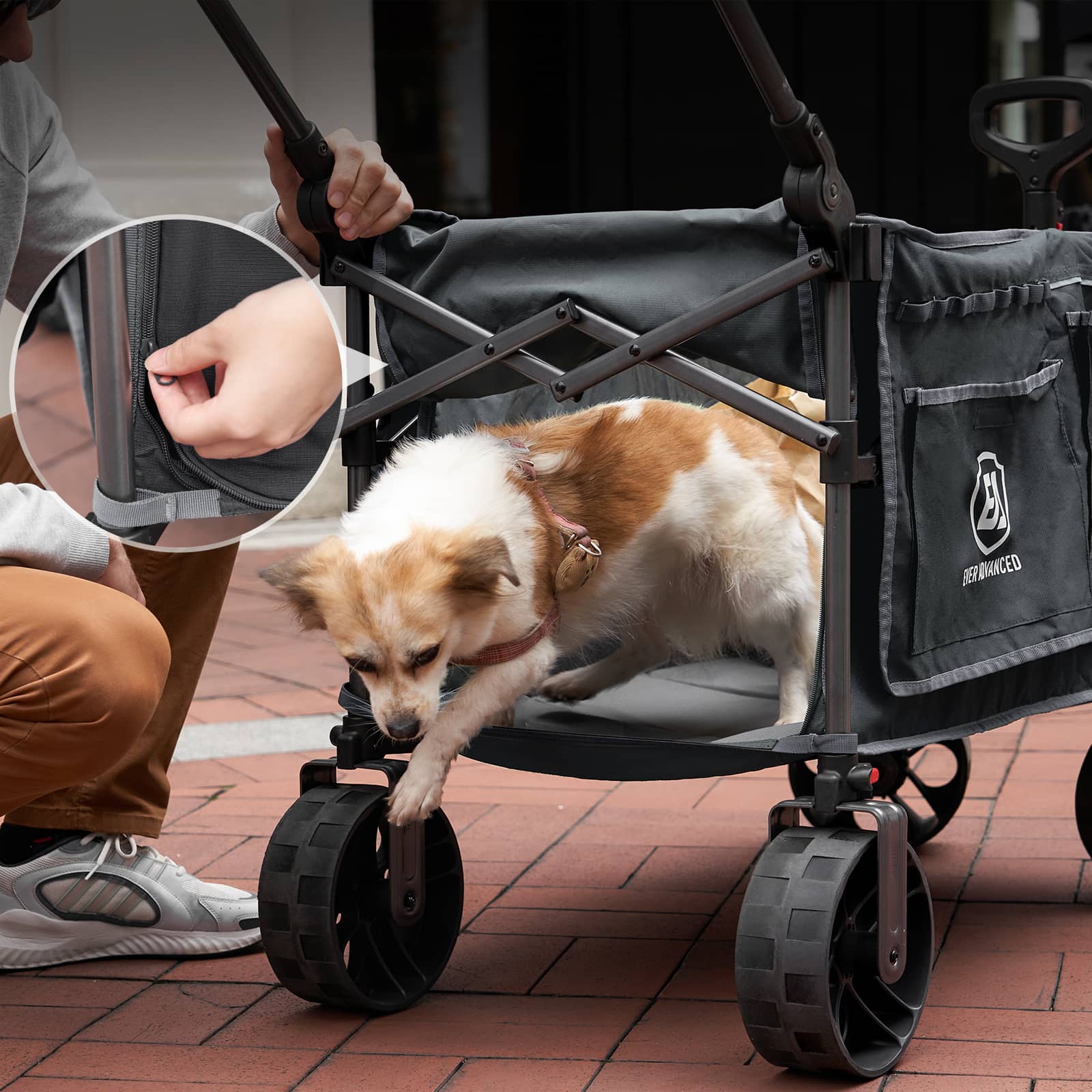 Folding Camping Push Wagon - EVER ADVANCEDGrey