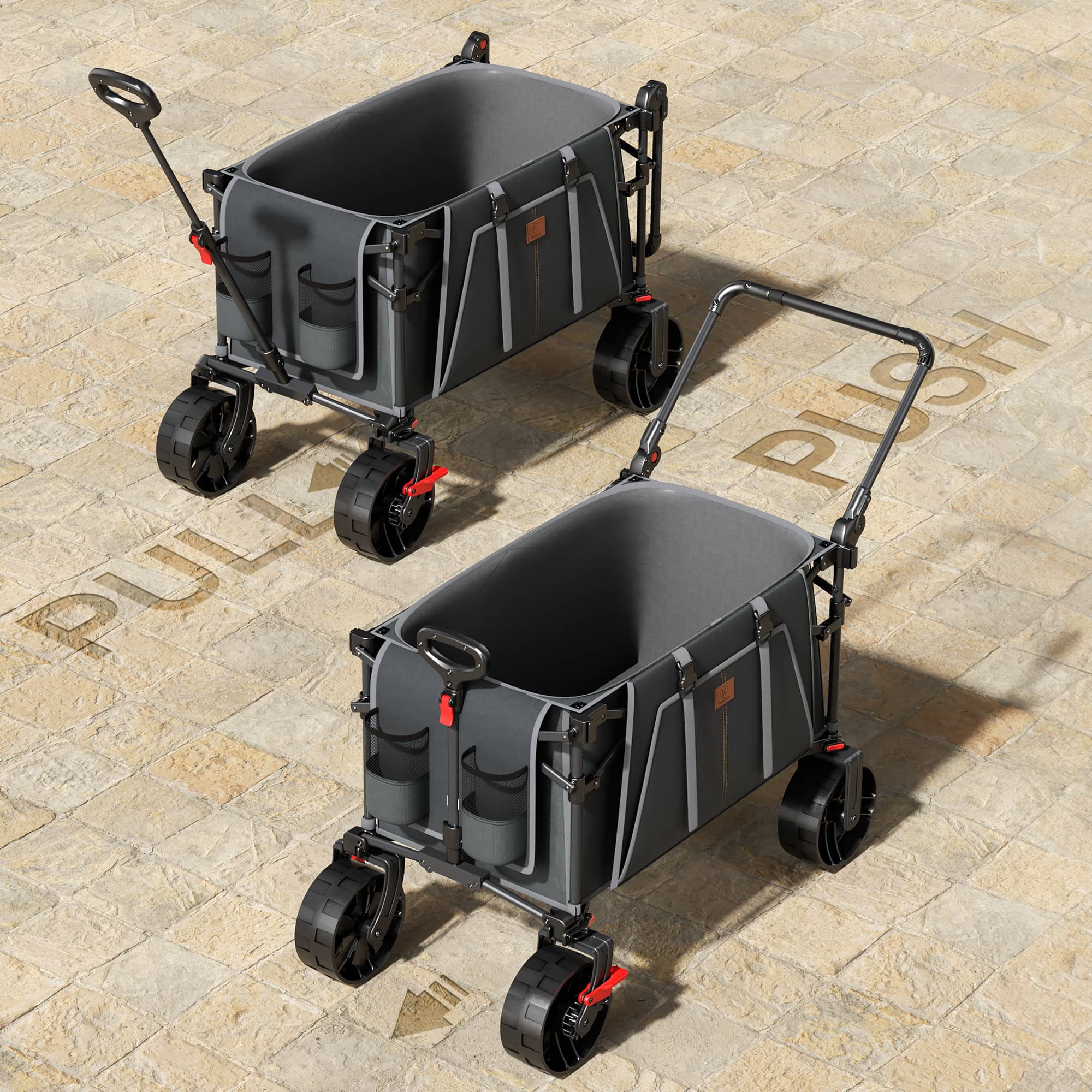 Folding Camping Push Wagon - EVER ADVANCEDGrey