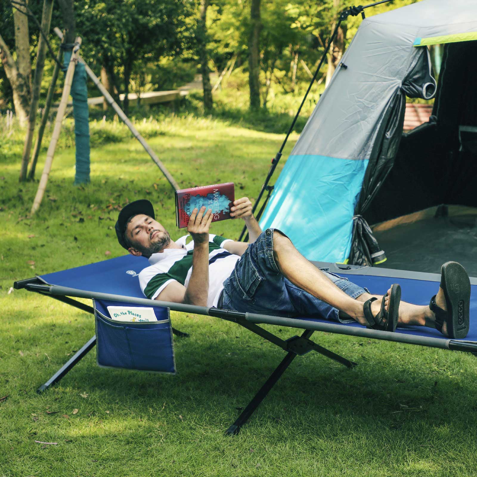 Oversized Sleeping Cot - EVER ADVANCEDCamping CotBlue