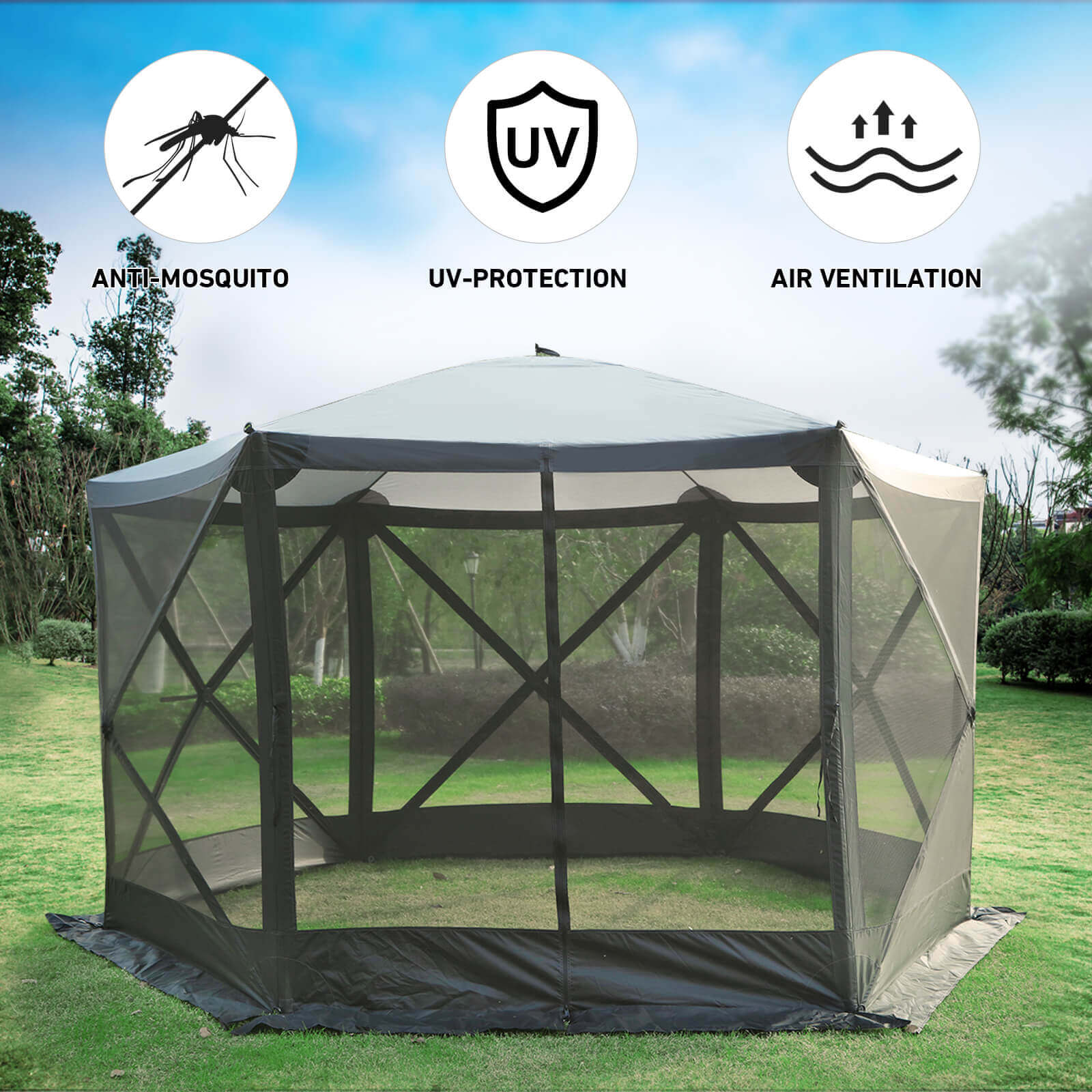 Pop Up Gazebo 11.5' x 10' - EVER ADVANCEDScreen House