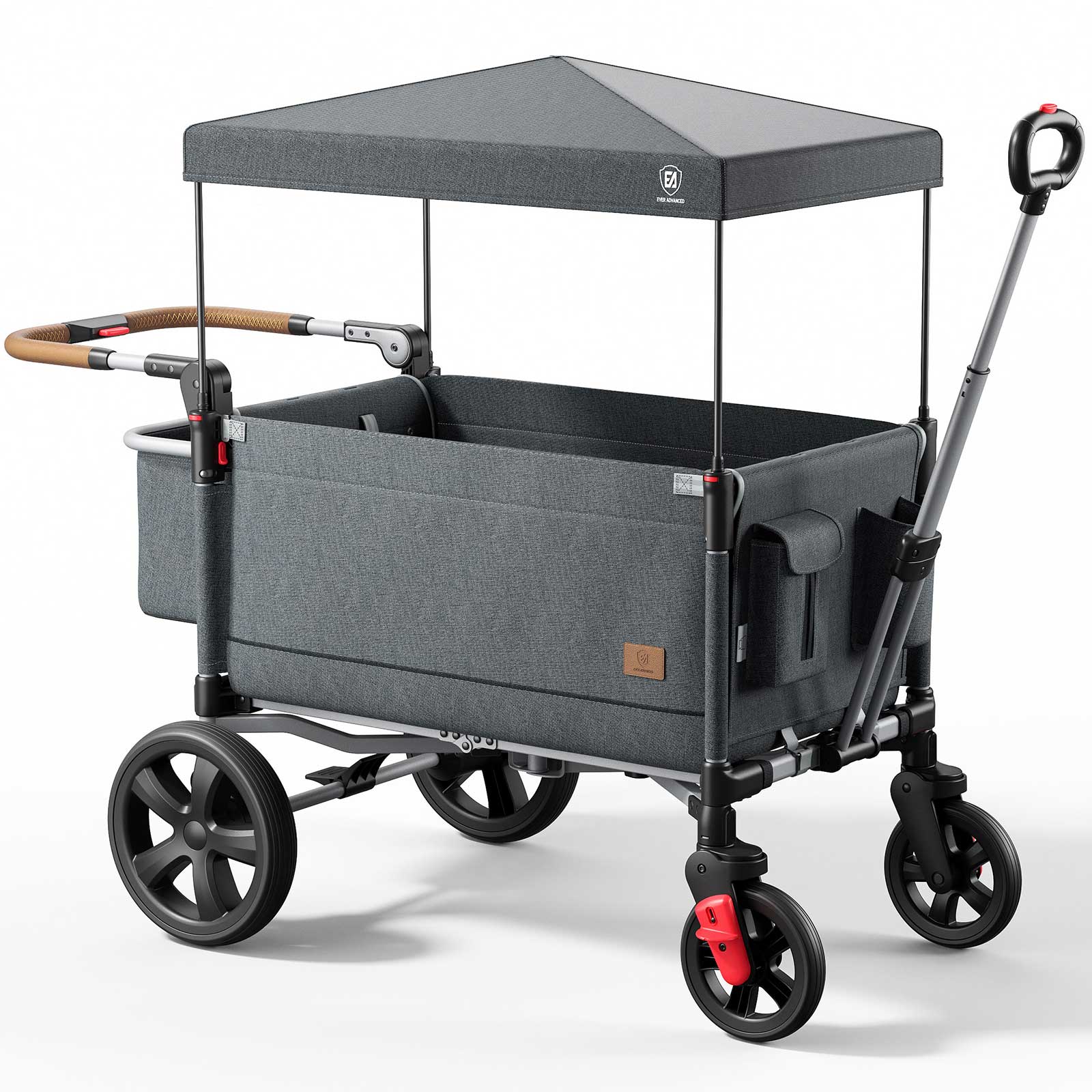 Side - Unzip Wagon Stroller - EVER ADVANCEDWagon StrollerGrey