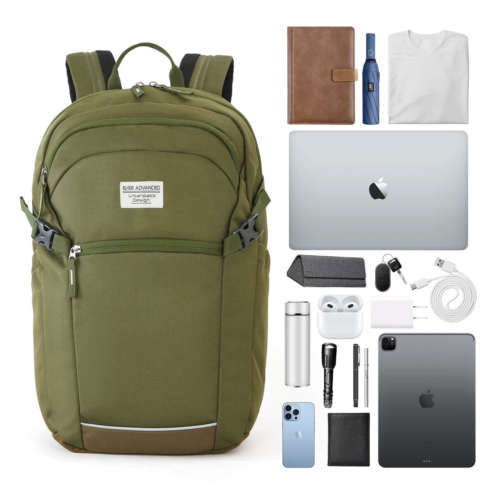 Travel Laptop Backpack - EVER ADVANCEDLaptop BackpackOlive Green