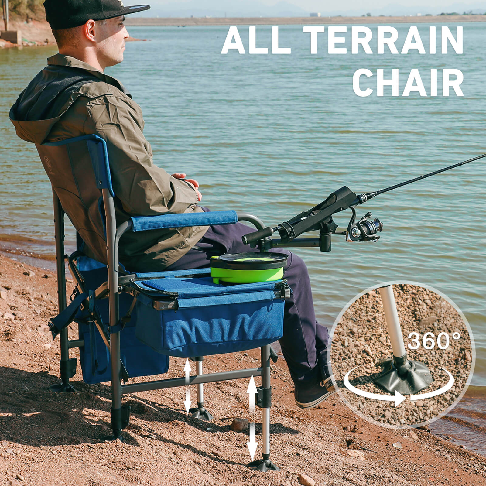  Fishing Chair, Stable Support Camping Chair Foldable